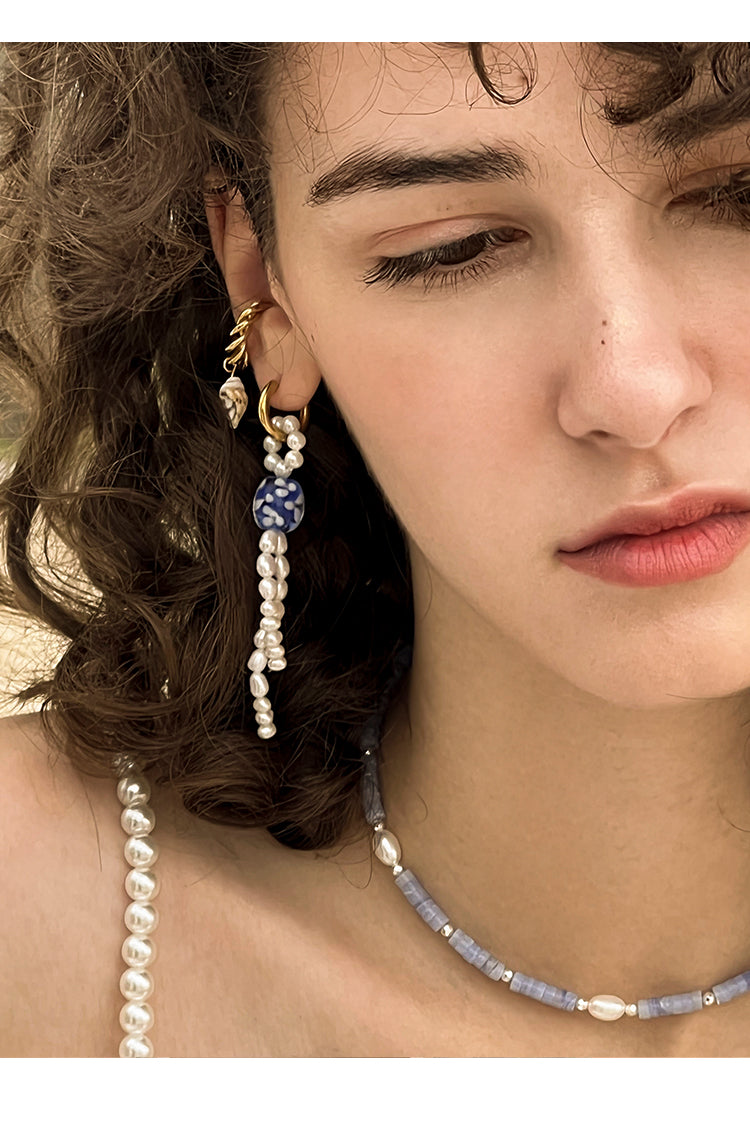 Natural Pearl Tassel Earrings - Elegant and Retro Women's Earrings （One piece