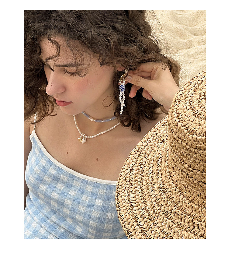 Natural Pearl Tassel Earrings - Elegant and Retro Women's Earrings （One piece