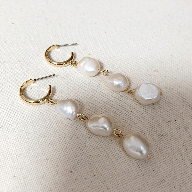 925 Silver Needle Hypoallergenic Stud Earrings Natural Pearl Baroque Earrings
