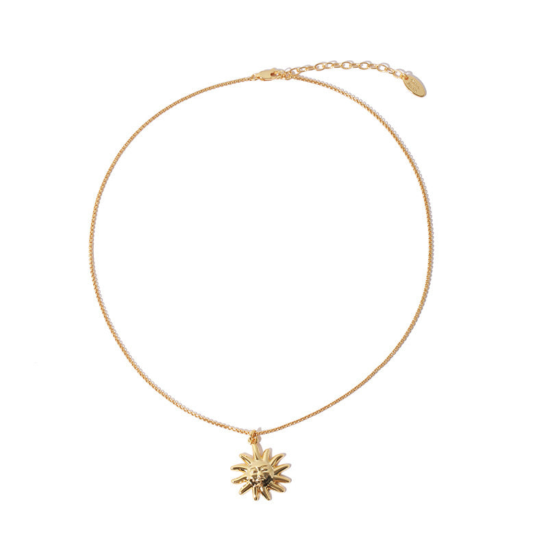 Little Sun Pendant Necklace - Delicate Daisy Flower Design
