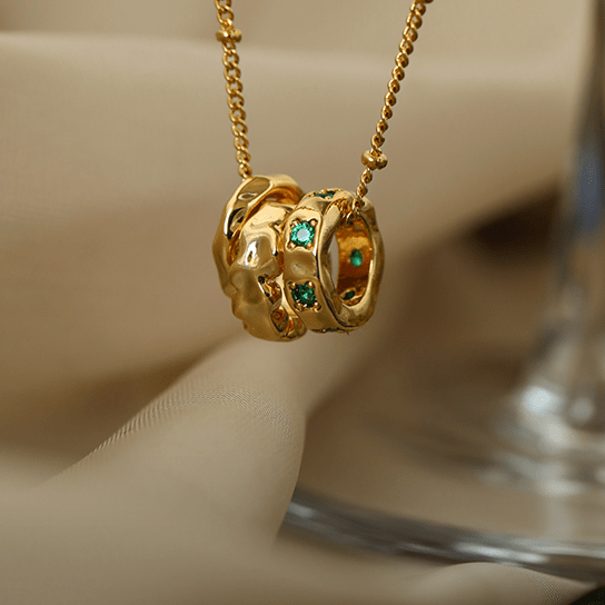 Emerald Zircon Necklace - Sparkling Green Gemstone Pendant