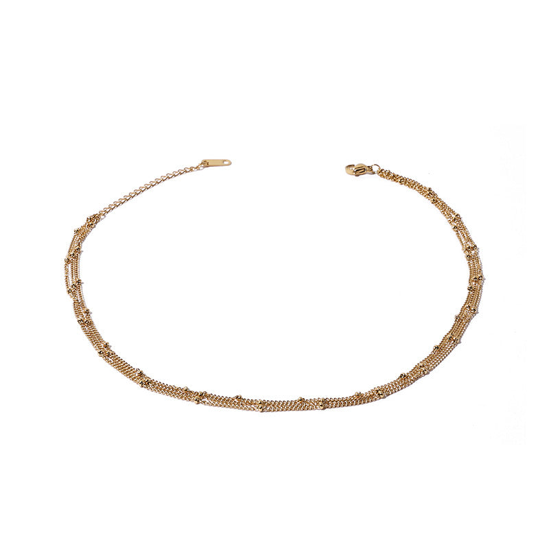 Bead Chain Multilayer Necklace Versatile Stackable Necklace