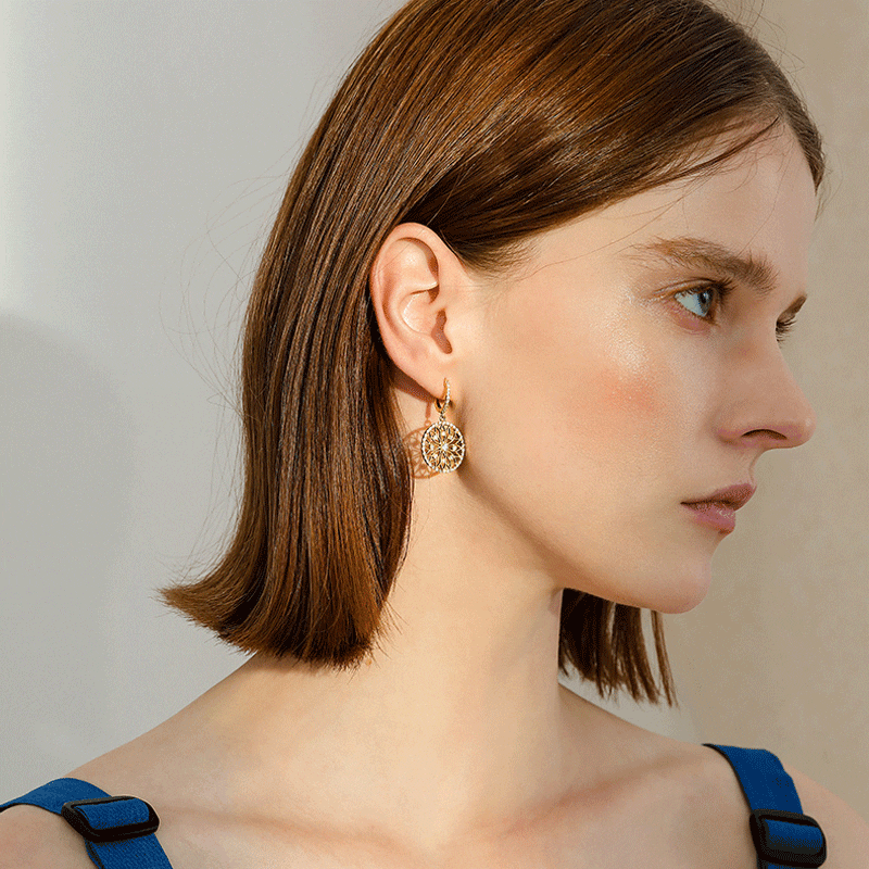 Cutout Delicate Earrings - Intricate Design, Dainty and Elegant