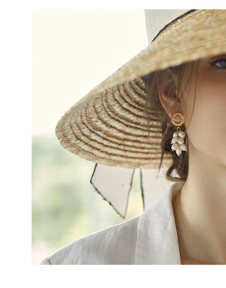 Elegant Long Natural Pearl Earrings for Women - Timeless Beauty