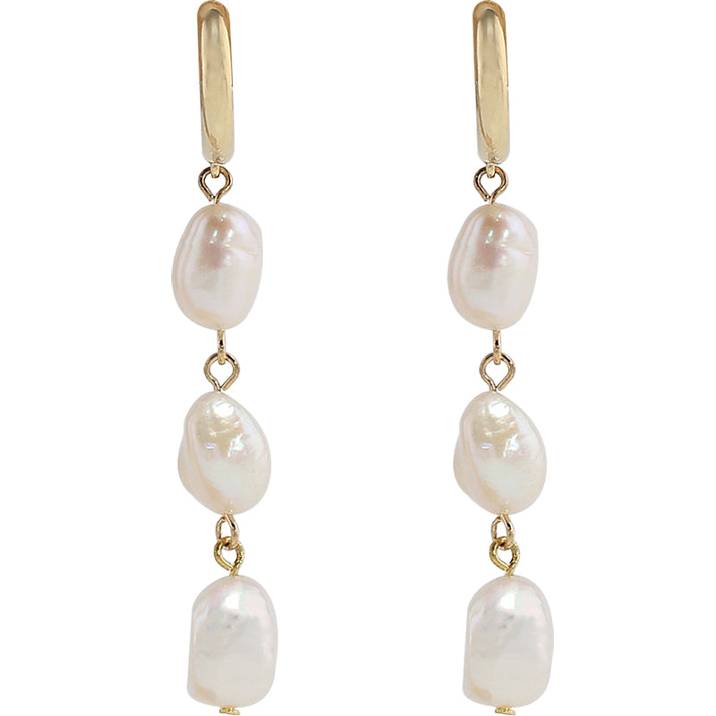 925 Silver Needle Hypoallergenic Stud Earrings Natural Pearl Baroque Earrings