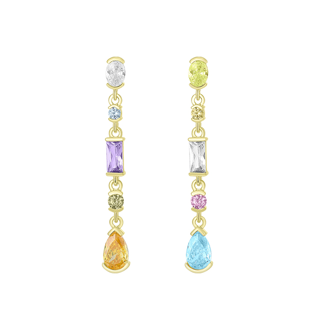 925 Silver Stud Colorful Earrings